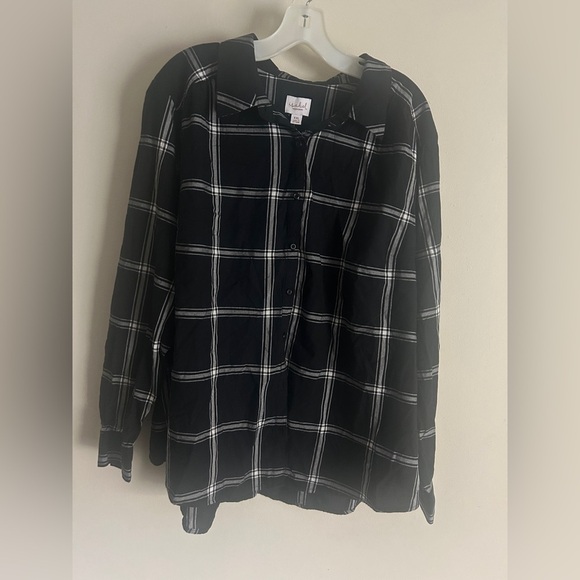NWT Isabel Maternity Women’s Plaid Button Up Shirt XXL - Picture 3 of 9